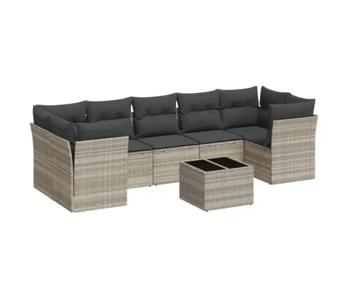 8-Osaline Aiadiivani Komplekt Patjadega, Helehall, Polürotang