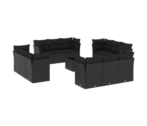 13-Daļīgs Dārza Dīvāna Komplekts Ar Matračiem, Pe Rotangpalma Vidaxl