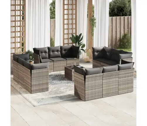 13-Osaline Aiadiivani Komplekt Patjadega, Helehall, Polürotang