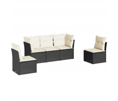 5-Daļīgs Dārza Dīvāna Komplekts Ar Matračiem, Pe Rotangpalma Vidaxl