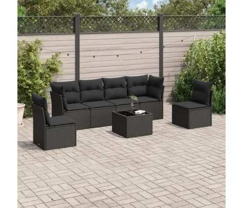 7-Osaline Aiadiivani Komplekt Patjadega, Must, Polürotang