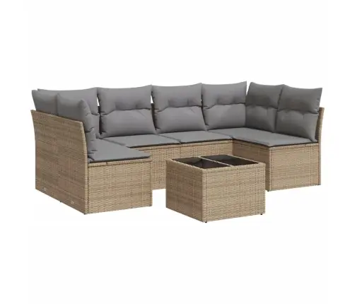 7-Osaline Aiadiivani Komplekt Patjadega, Beež, Polürotang