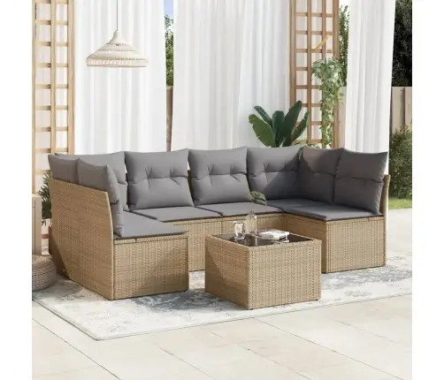 7-Osaline Aiadiivani Komplekt Patjadega, Beež, Polürotang