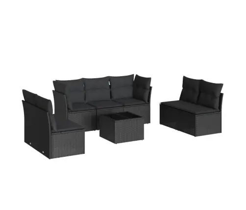 8-Daļīgs Dārza Dīvāna Komplekts, Matrači, Melna Pe Rotangpalma Vidaxl