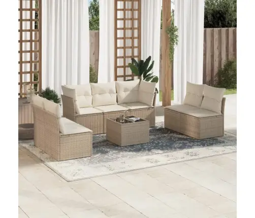 8-Osaline Aiadiivani Komplekt Patjadega, Beež, Polürotang