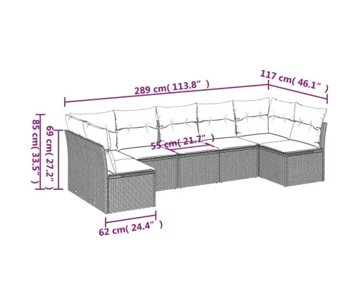 7-Osaline Aiadiivani Komplekt Patjadega, Must, Polürotang