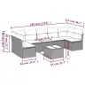 8-Daļīgs Dārza Dīvāna Komplekts, Matrači, Bēša Pe Rotangpalma Vidaxl