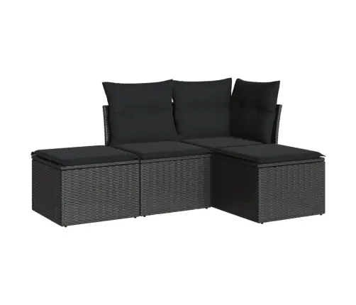 4-Osaline Aiadiivani Komplekt Patjadega, Must, Polürotang