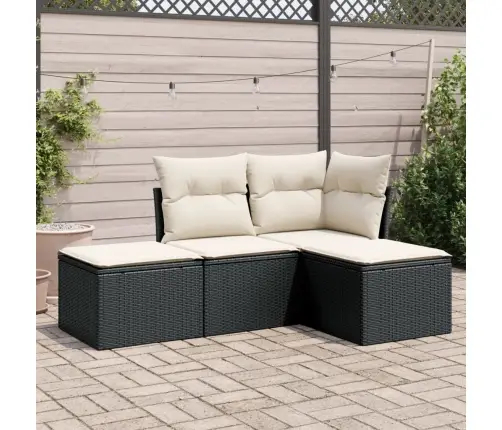 4-Daļīgs Dārza Dīvāna Komplekts Ar Matračiem, Pe Rotangpalma Vidaxl