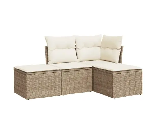 4-Daļīgs Dārza Dīvāna Komplekts, Matrači, Bēša Pe Rotangpalma Vidaxl 4-Daļīgs Dārza Dīvāna Komplekts, Matrači, Bēša Pe Rotangpalma Vidaxl