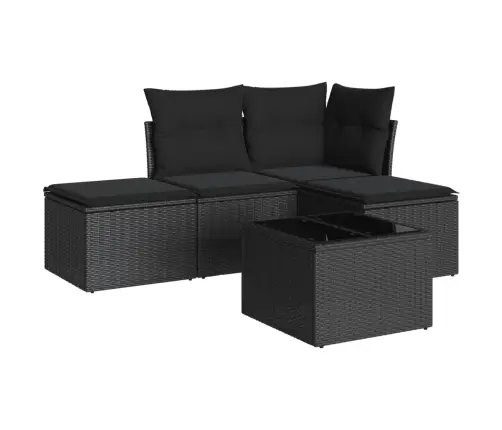 5-Osaline Aiadiivanikomplekt Patjadega, Must, Polürotang