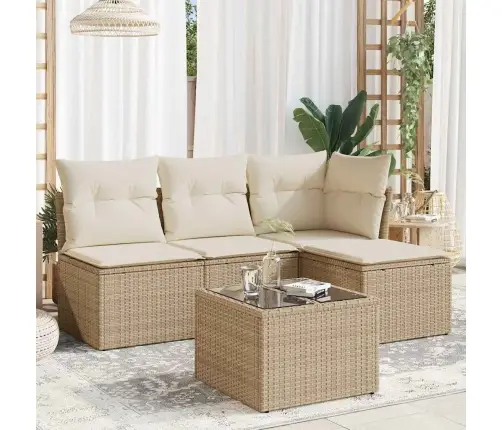 5-Osaline Aiadiivani Komplekt Patjadega, Beež, Polürotang