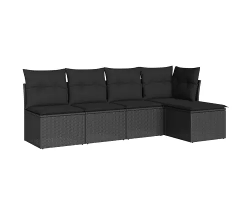 5-Daļīgs Dārza Dīvāna Komplekts Ar Matračiem, Pe Rotangpalma Vidaxl