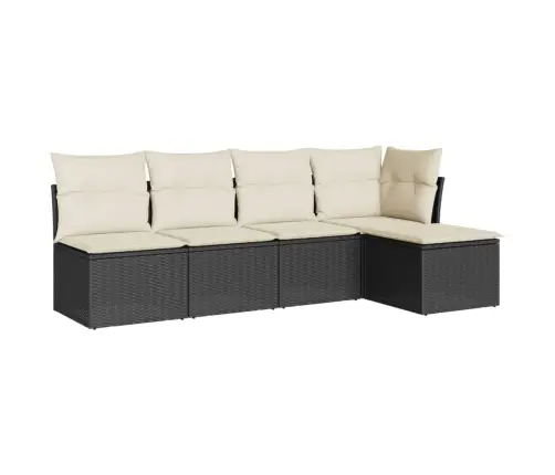 5-Osaline Aiadiivanikomplekt Patjadega, Must, Polürotang