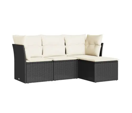 4-Osaline Aiadiivani Komplekt Patjadega, Must, Polürotang