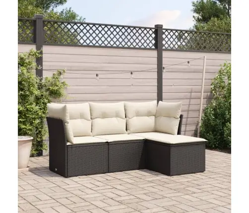 4-Osaline Aiadiivani Komplekt Patjadega, Must, Polürotang