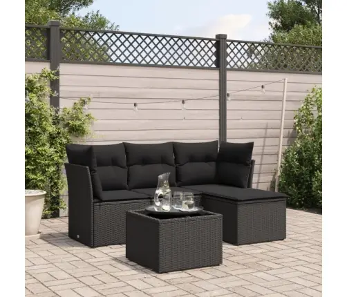 5-Daļīgs Dārza Dīvāna Komplekts Ar Matračiem, Pe Rotangpalma Vidaxl