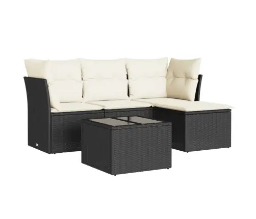 5-Osaline Aiadiivanikomplekt Patjadega, Must, Polürotang