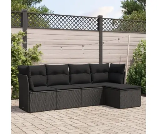 5-Osaline Aiadiivanikomplekt Patjadega, Must, Polürotang