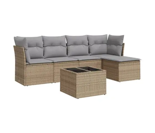 6-Osaline Aiadiivani Komplekt Patjadega, Beež, Polürotang