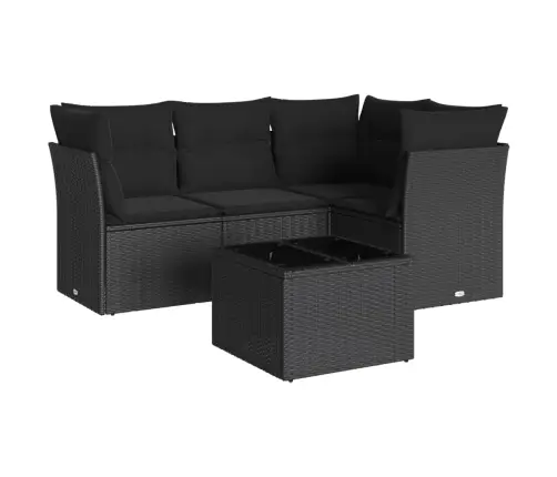 5-Daļīgs Dārza Dīvāna Komplekts Ar Matračiem, Pe Rotangpalma Vidaxl