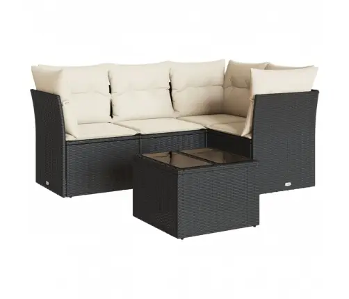 5-Daļīgs Dārza Dīvāna Komplekts Ar Matračiem, Pe Rotangpalma Vidaxl