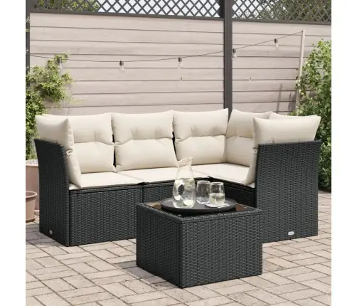 5-Daļīgs Dārza Dīvāna Komplekts Ar Matračiem, Pe Rotangpalma Vidaxl