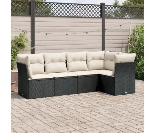 5-Daļīgs Dārza Dīvāna Komplekts Ar Matračiem, Pe Rotangpalma Vidaxl