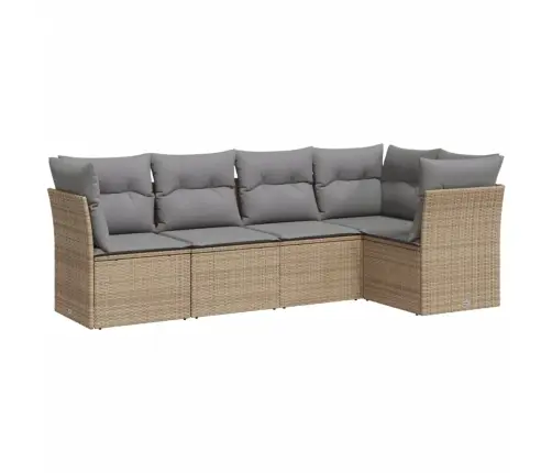 5-Osaline Aiadiivani Komplekt Patjadega, Beež, Polürotang