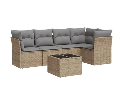 6-Osaline Aiadiivani Komplekt Patjadega, Beež, Polürotang