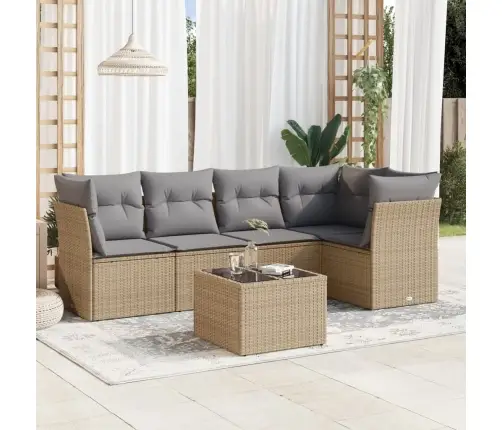 6-Osaline Aiadiivani Komplekt Patjadega, Beež, Polürotang