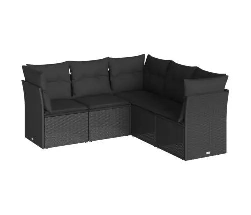 5-Daļīgs Dārza Dīvāna Komplekts Ar Matračiem, Pe Rotangpalma Vidaxl