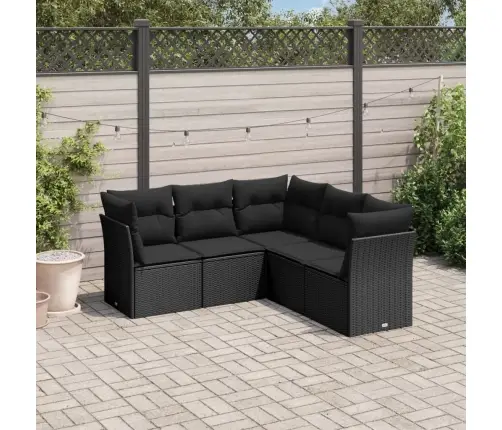 5-Daļīgs Dārza Dīvāna Komplekts Ar Matračiem, Pe Rotangpalma Vidaxl