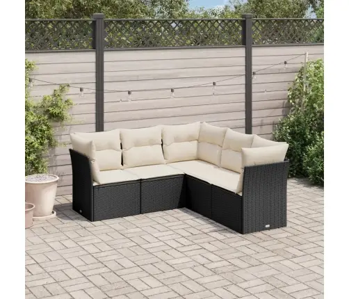 5-Osaline Aiadiivanikomplekt Patjadega, Must, Polürotang