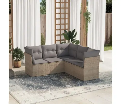 5-Osaline Aiadiivani Komplekt Patjadega, Beež, Polürotang