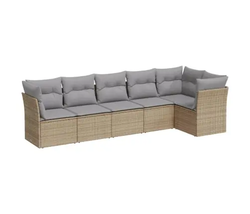 6-Osaline Aiadiivani Komplekt Patjadega, Beež, Polürotang