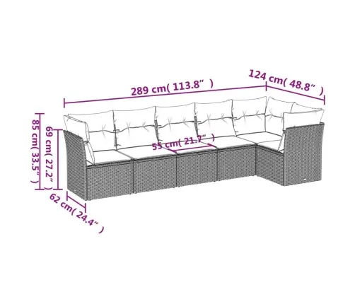 6-Osaline Aiadiivani Komplekt Patjadega, Hall, Polürotang