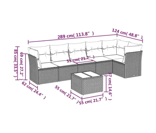 7-Osaline Aiadiivani Komplekt Patjadega, Hall, Polürotang