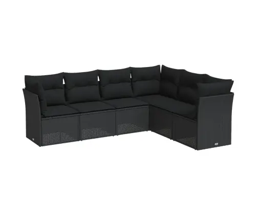 6-Daļīgs Dārza Dīvāna Komplekts, Matrači, Melna Pe Rotanpalma Vidaxl