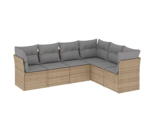 6-Osaline Aiadiivani Komplekt Patjadega, Beež, Polürotang