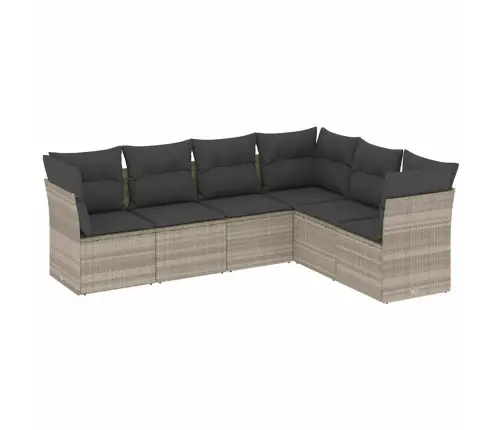 Sofos Komplektas Su Pagalvėlėmis, 6 Dalių, Pilkas, Poliratanas