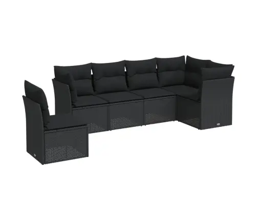 6-Daļīgs Dārza Dīvāna Komplekts, Matrači, Melna Pe Rotanpalma Vidaxl
