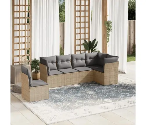 6-Osaline Aiadiivani Komplekt Patjadega, Beež, Polürotang