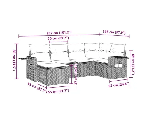 7-Daļīgs Dārza Dīvāna Komplekts Ar Matračiem, Melna Pe Vidaxl