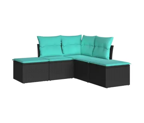 5-Osaline Aiadiivanikomplekt Patjadega, Must, Polürotang