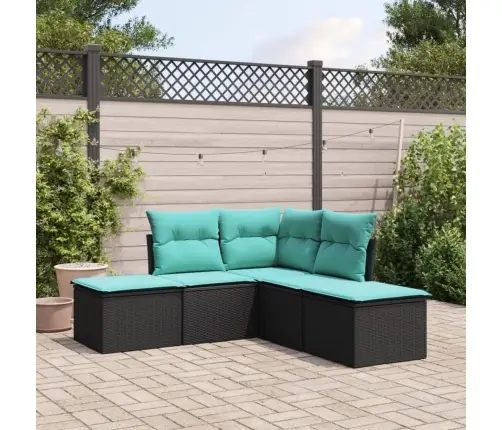 5-Osaline Aiadiivanikomplekt Patjadega, Must, Polürotang