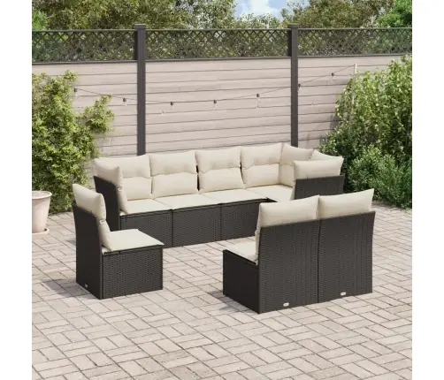 8-Osaline Aiadiivani Komplekt Patjadega, Must, Polürotang