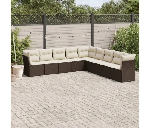 9-Osaline Aiadiivani Komplekt Patjadega, Pruun, Polürotang