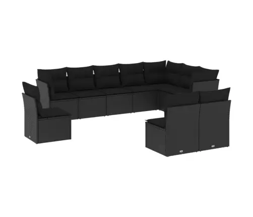 10-Osaline Aiadiivani Komplekt Patjadega, Must, Polürotang