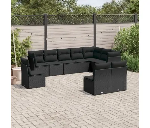 10-Osaline Aiadiivani Komplekt Patjadega, Must, Polürotang